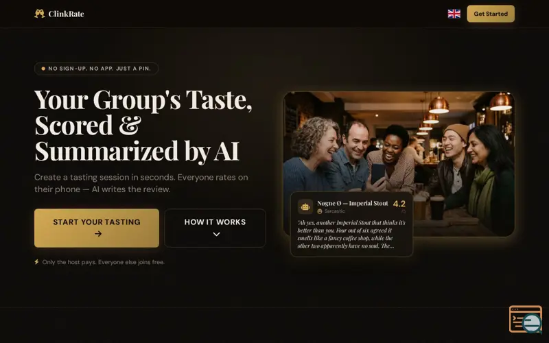 Screenshot of ClinkRate