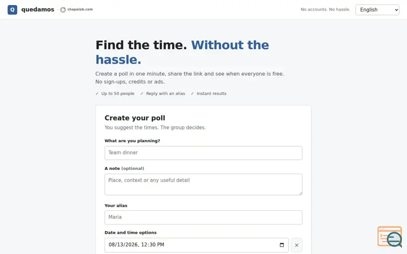 Screenshot of Quedamos