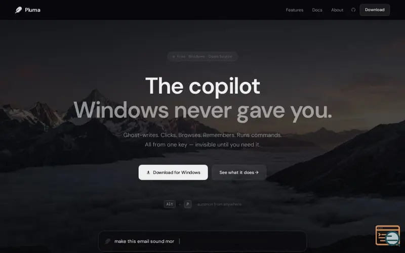 Screenshot of Pluma