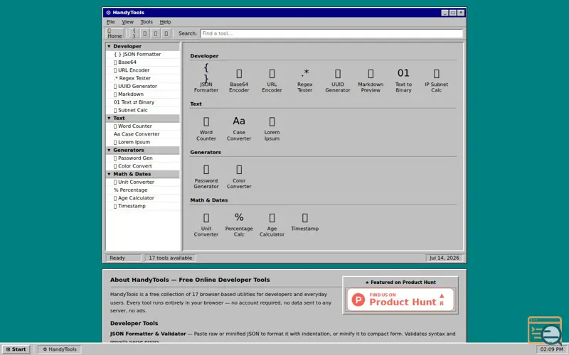 Screenshot of HandyTools