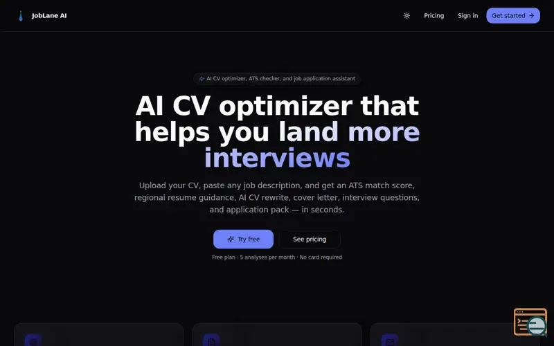 Screenshot of Job Lane AI