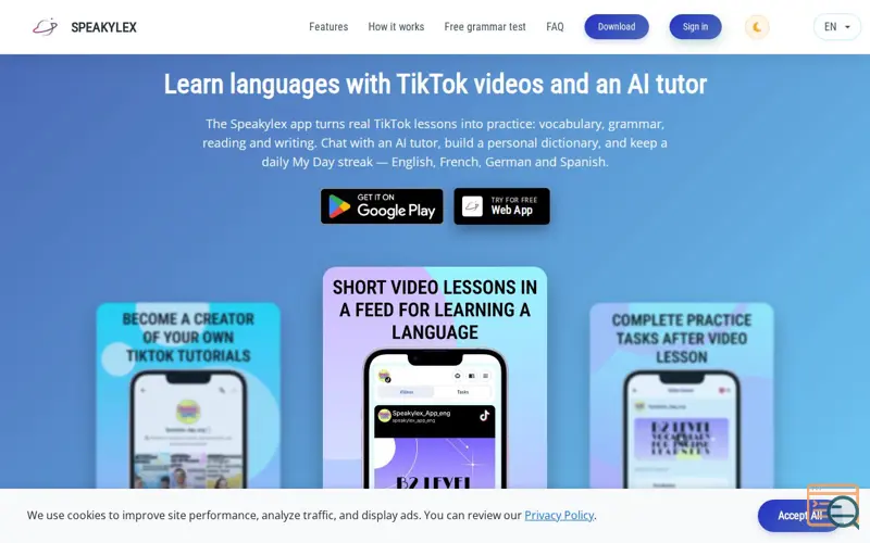 Screenshot of Speakylex