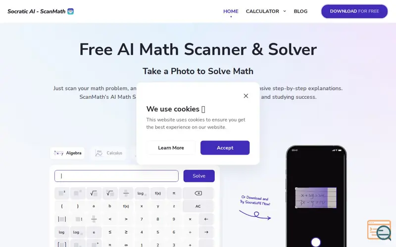 Screenshot of ScanMath