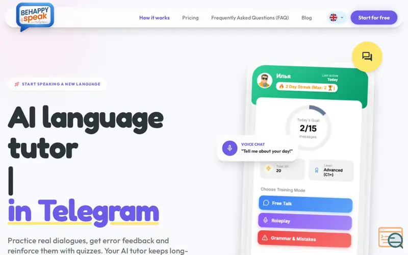 Screenshot of Behappy Speak