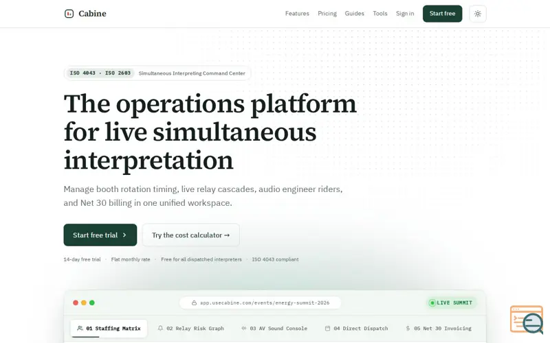 Screenshot of Cabine