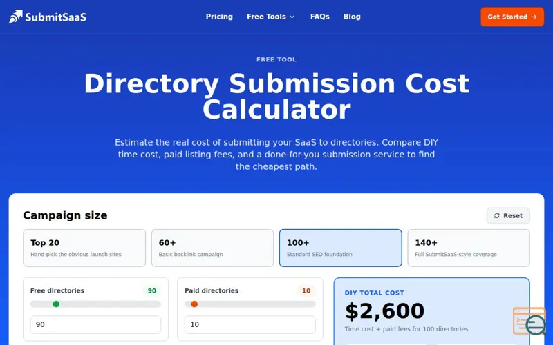 Screenshot of Cost Estimator