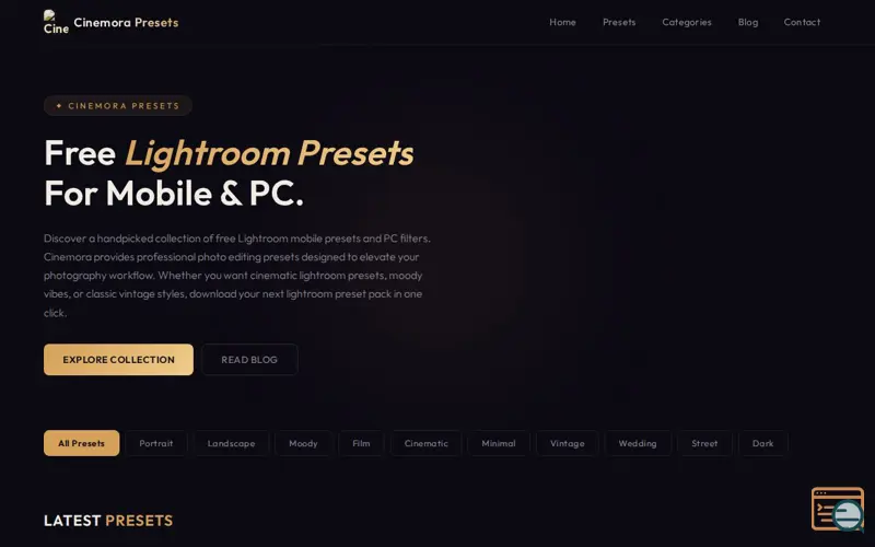 Screenshot of Cinemora Presets