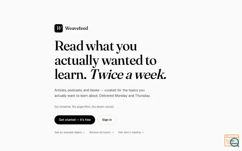 Screenshot of Weavefeed
