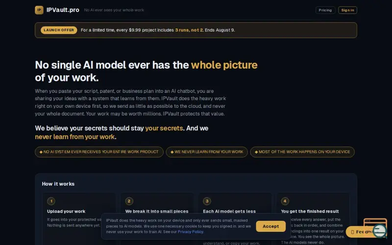 Screenshot of IPVault