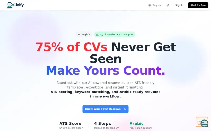 Screenshot of Civify
