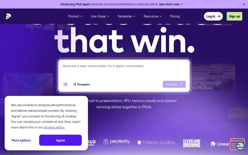 Screenshot of Pitch Agent, a launch using Cello