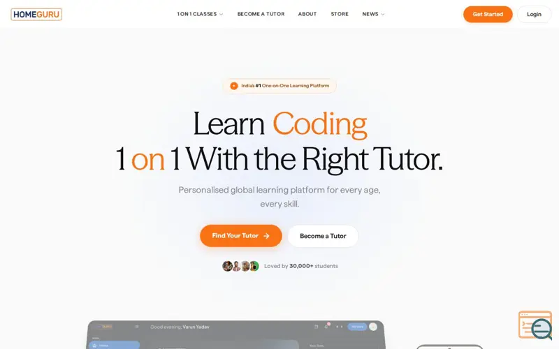 Screenshot of HomeGuru - Connecting Learner to Tutors