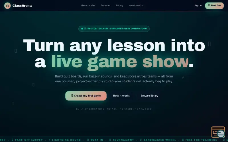 Screenshot of ClassArena