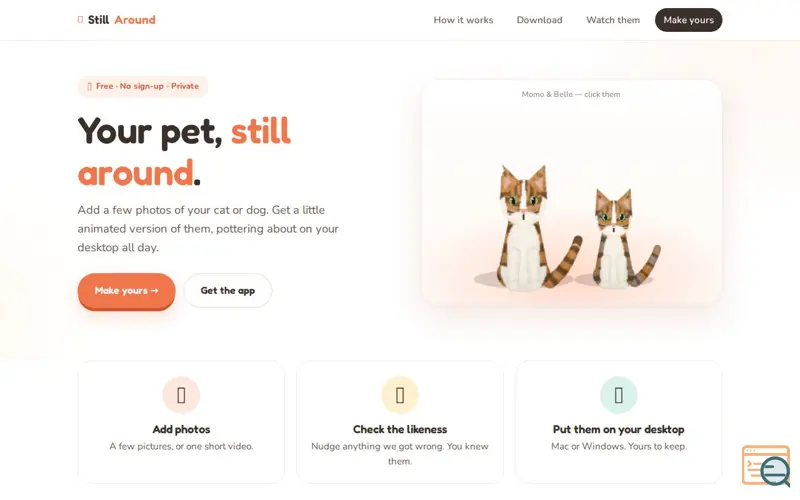 Screenshot of Still Around — your pet, on your desktop