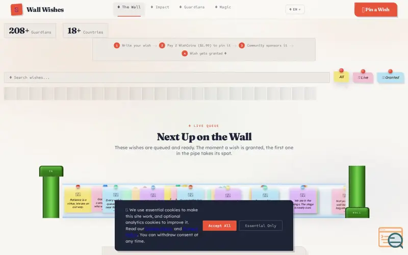 Screenshot of Wall Wishes