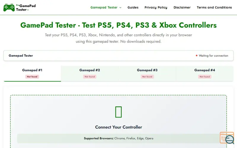 Screenshot of Pro Gamepad Tester