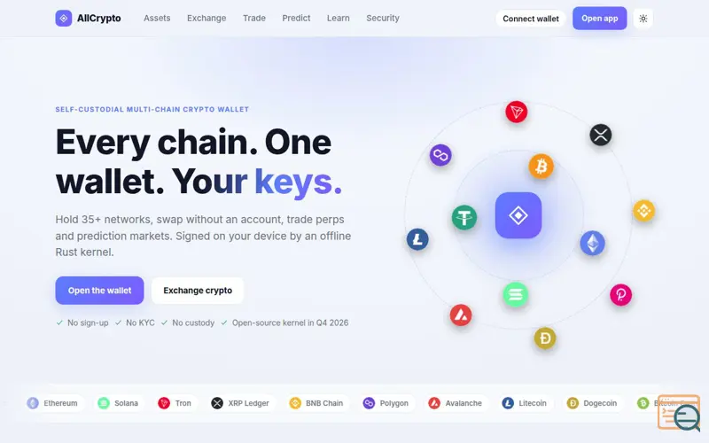 Screenshot of AllCrypto, a launch using Sonic Labs