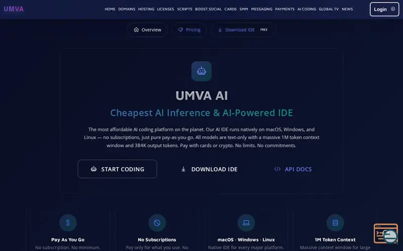 Screenshot of UMVA AI, a launch using Pesapal