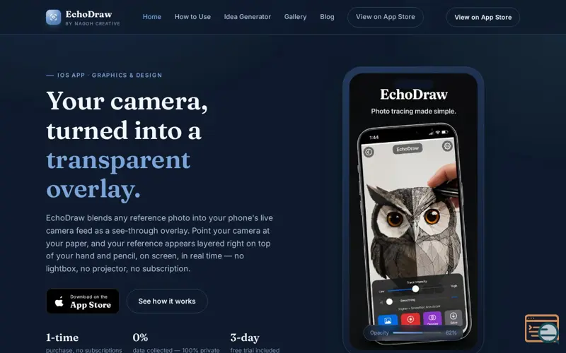 Screenshot of EchoDraw: AR Drawing & Sketching
