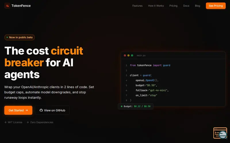 Screenshot of TokenFence