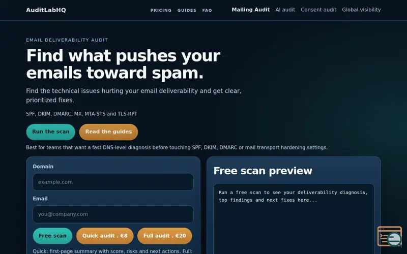 Screenshot of AuditLabHQ