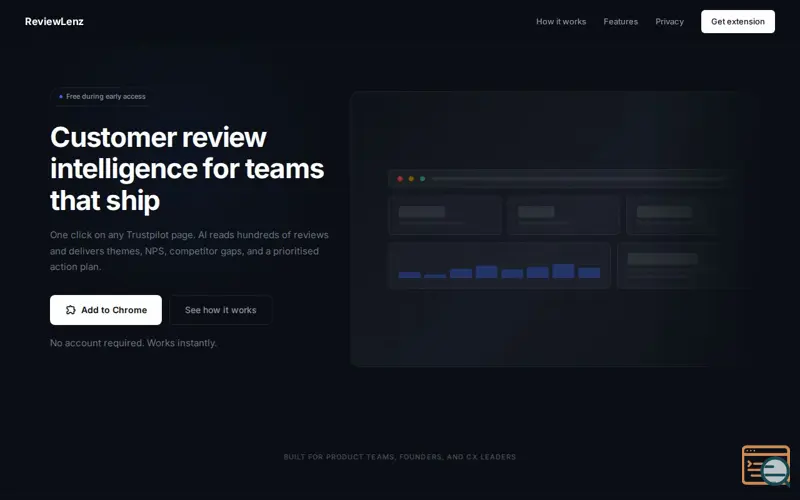 Screenshot of ReviewLenz Customer Review Intelligence