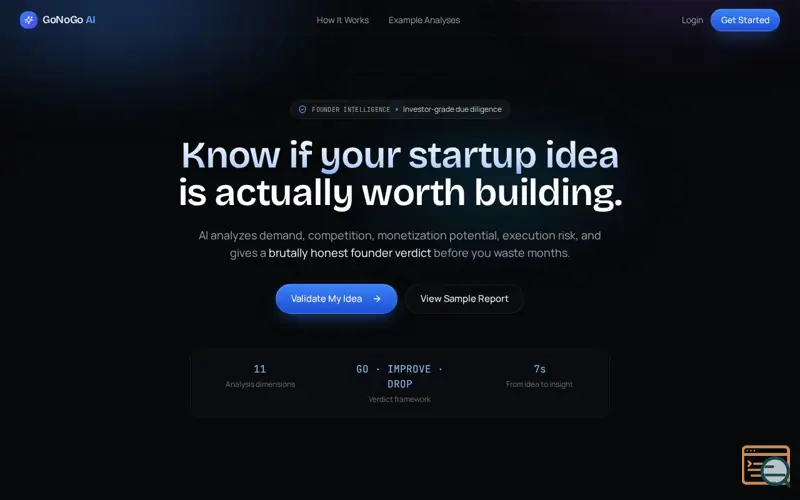 Screenshot of GoNoGo AI