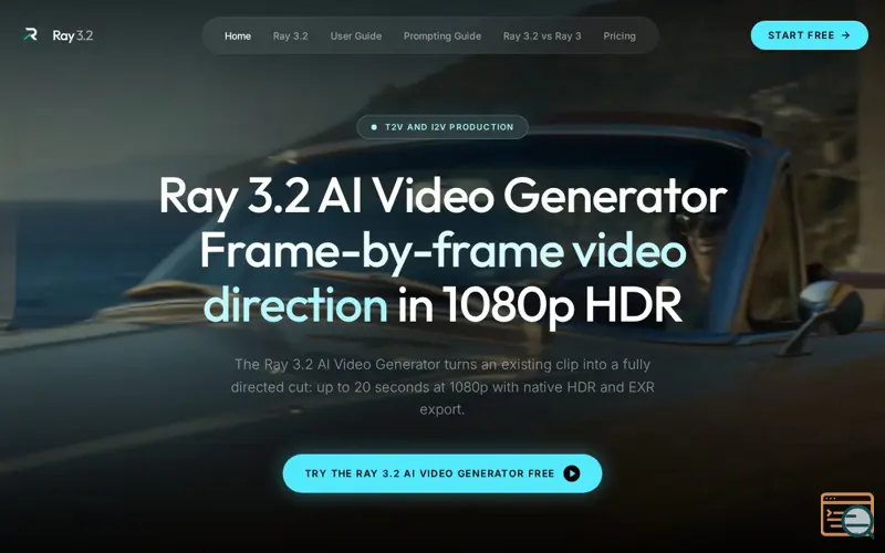 Screenshot of Ray 3.2 AI Video Generator