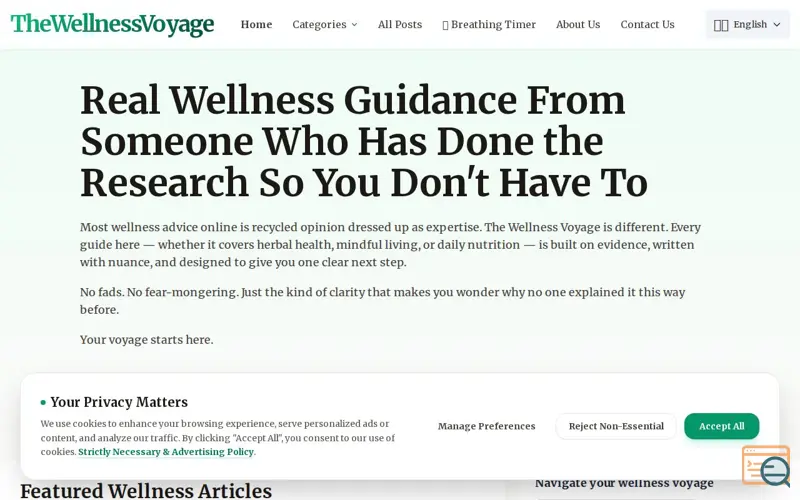Screenshot of The Wellness Voyage