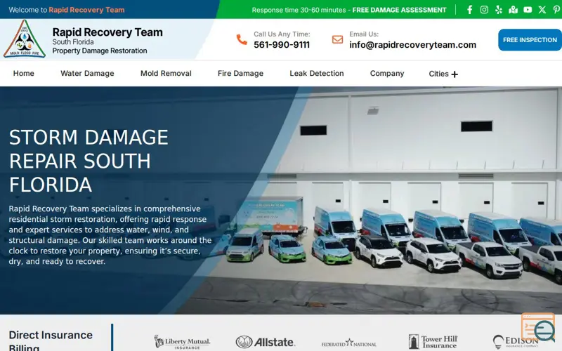 Screenshot of Residential Storm Restoration, a launch using GoDaddy