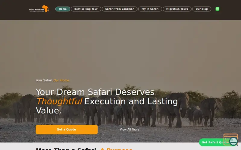 Screenshot of Travel Wise Safari