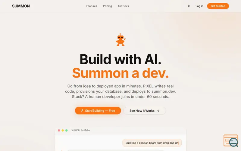 Screenshot of Summon