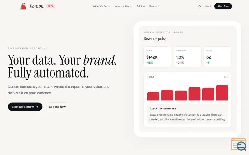 Screenshot of Donum
