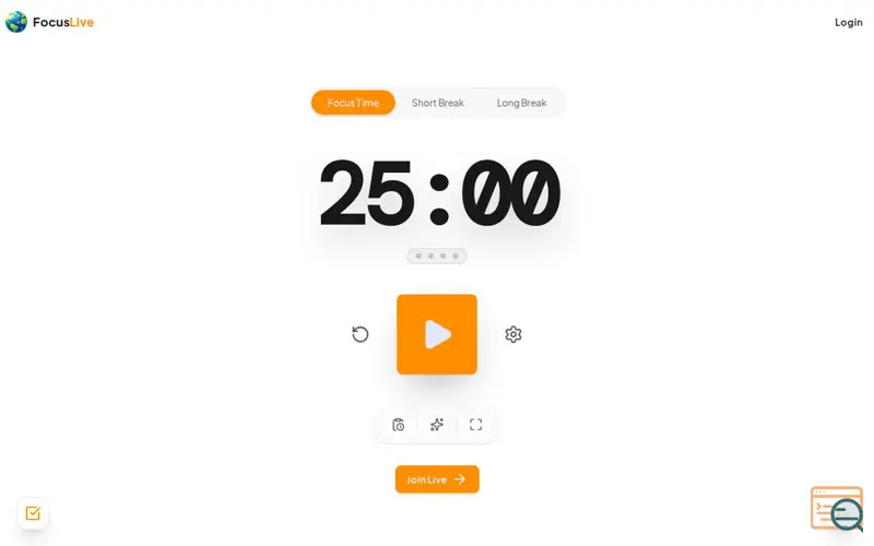 Screenshot of FocusLive