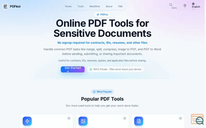 Screenshot of PDFkoi