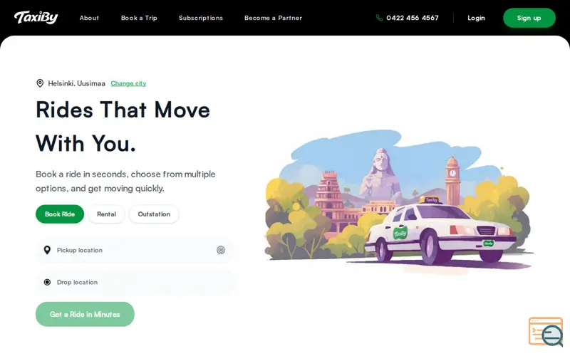 Screenshot of TaxiBy