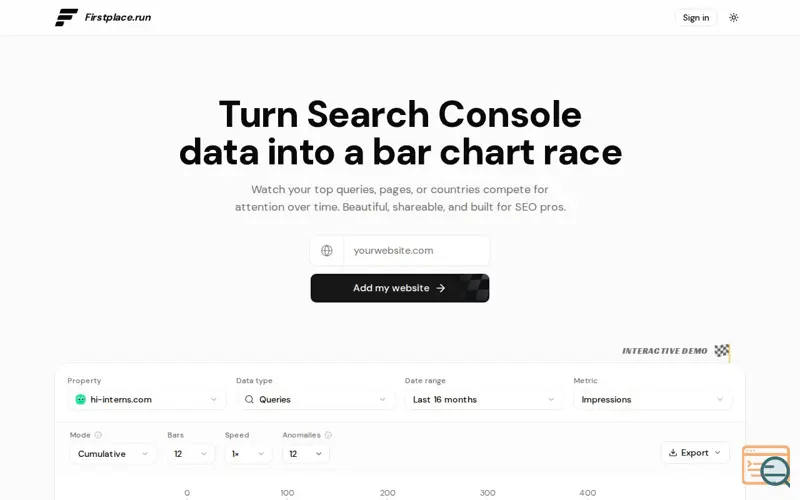 Screenshot of Firstplace.run
