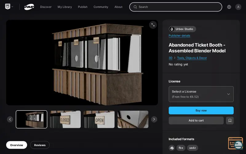 Screenshot of Abandoned Ticket Booth - blender model
