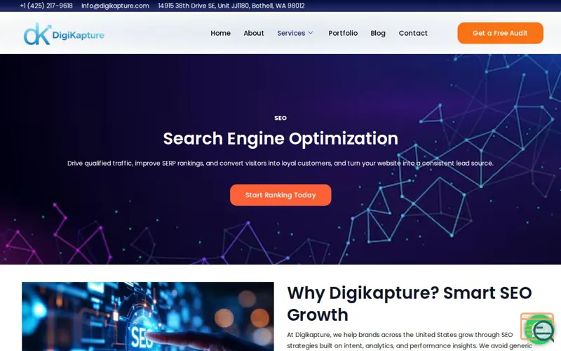Screenshot of DigiKapture SEO Services