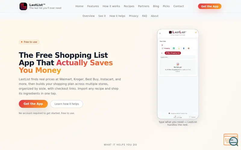 Screenshot of LastList