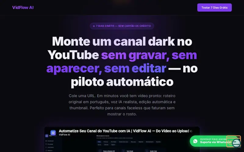 Screenshot of VidFlow AI