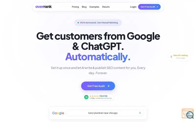 Screenshot of overrank — Automated SEO