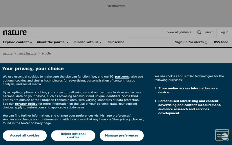 Screenshot of Nature, a launch using UltraDNS