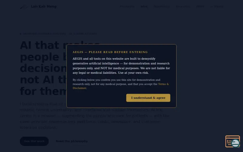 Screenshot of Loh Kah Meng — AI Systems for Human Decision-Making