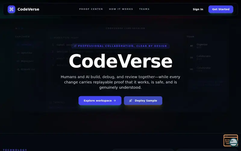 Screenshot of CodeVerse