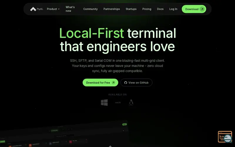 Screenshot of PtyXL