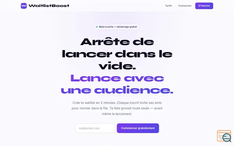 Screenshot of WaitlistBoost