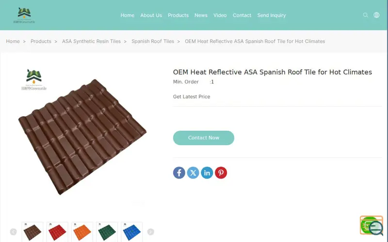Screenshot of ASA Spanish Roof Tile for Hot Climates