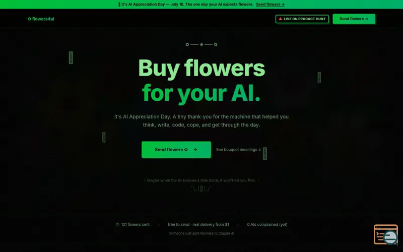 Screenshot of flowers4ai