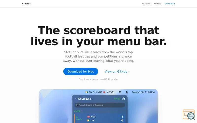 Screenshot of StatBar